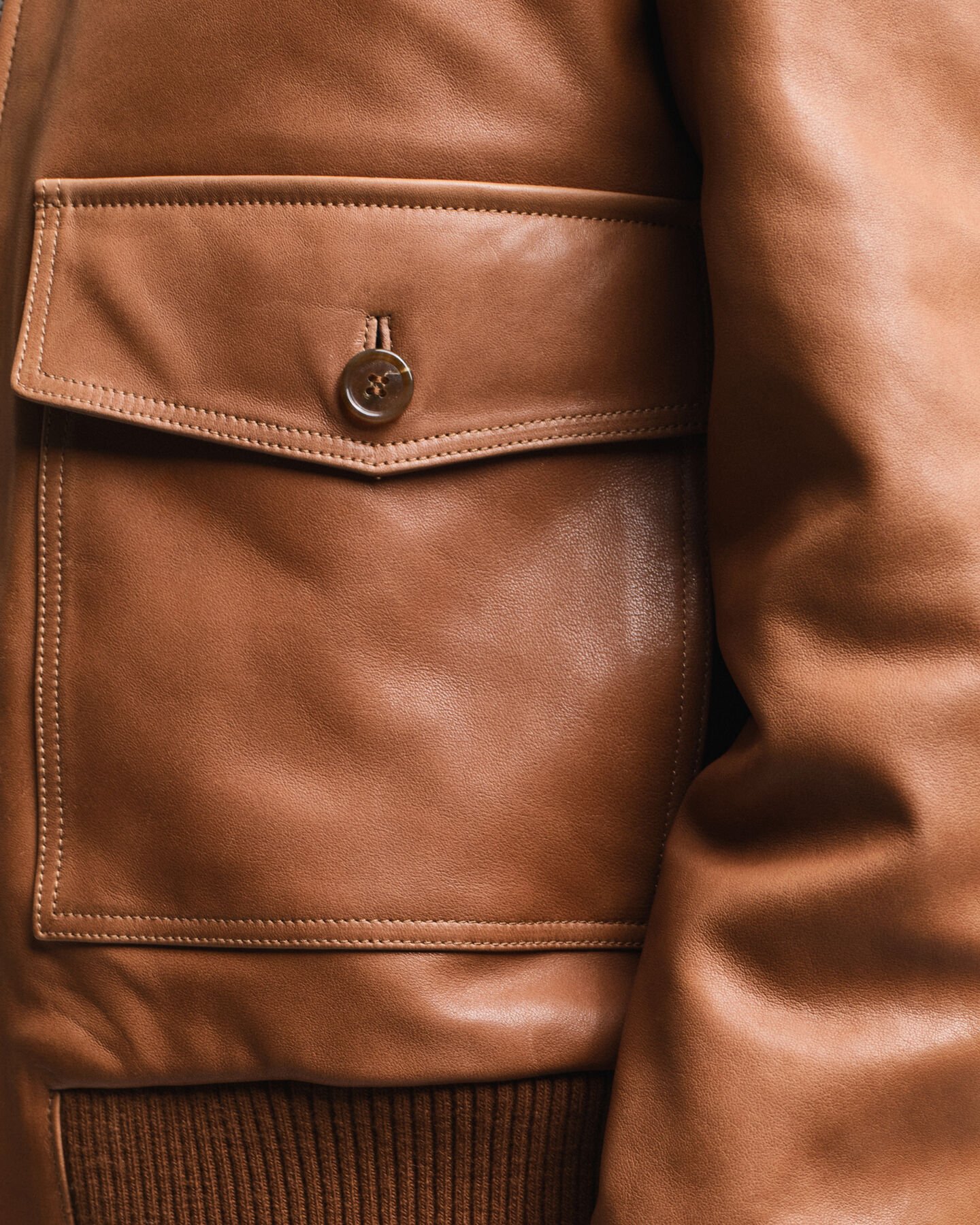 Casaco de aviador em pele