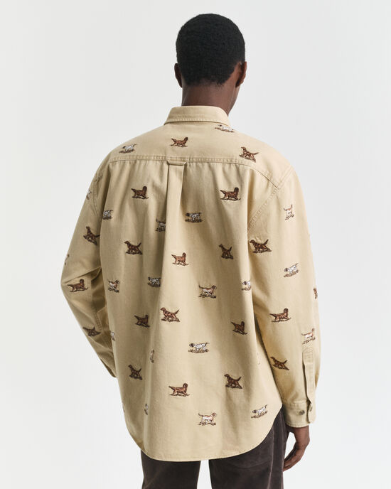 Camisa em sarja bordada relaxed fit