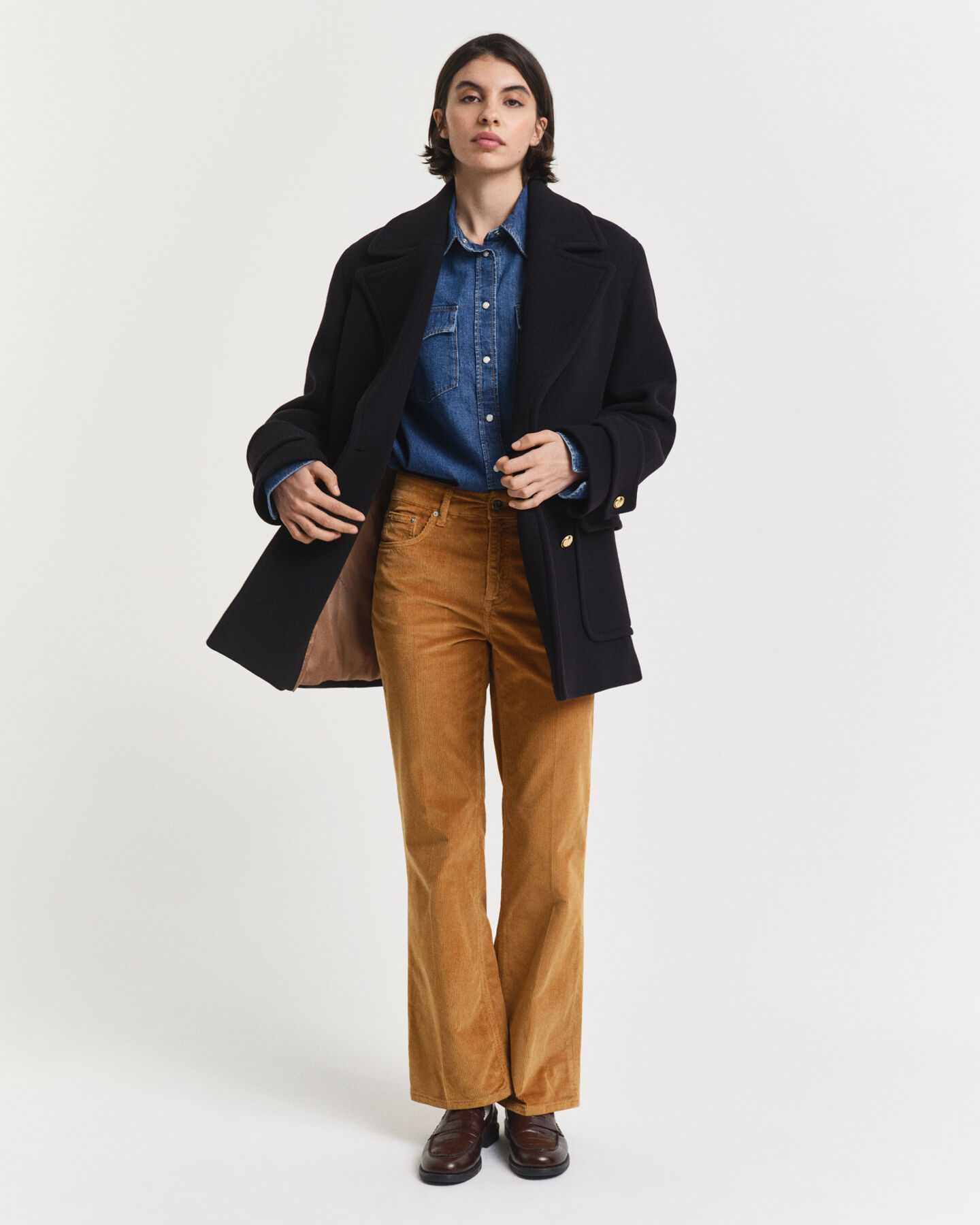 Calças de bombazina flared