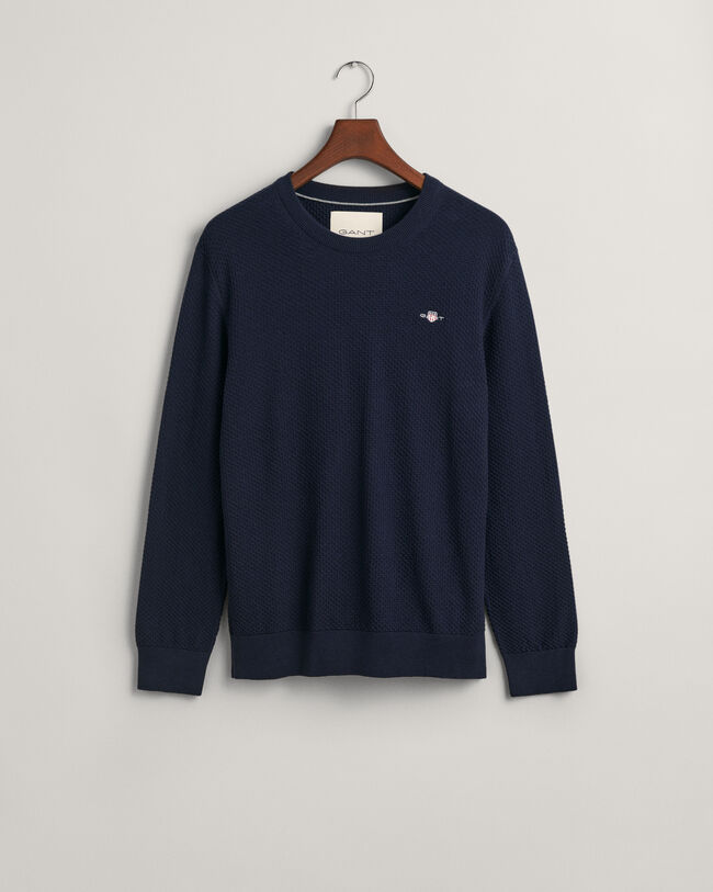 Camisola de malha com decote redondo em algod&atilde;o Structured