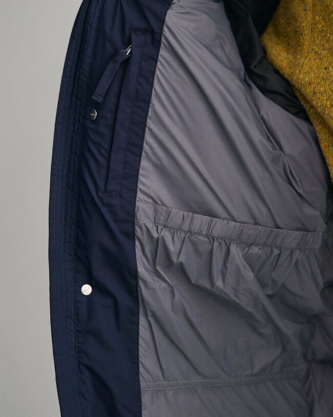 Blusão de penas comprido Alta