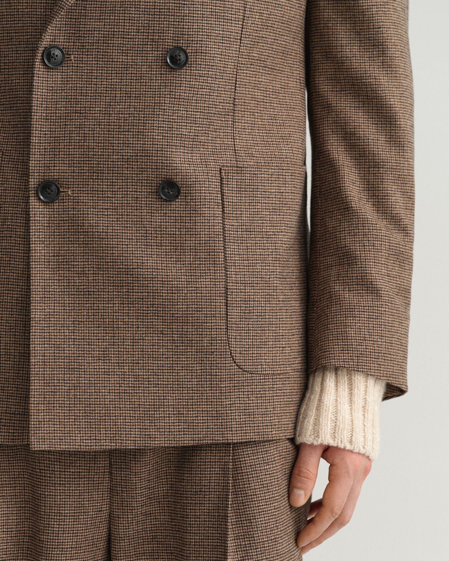 Blazer de fato com padrão de xadrez Houndstooth