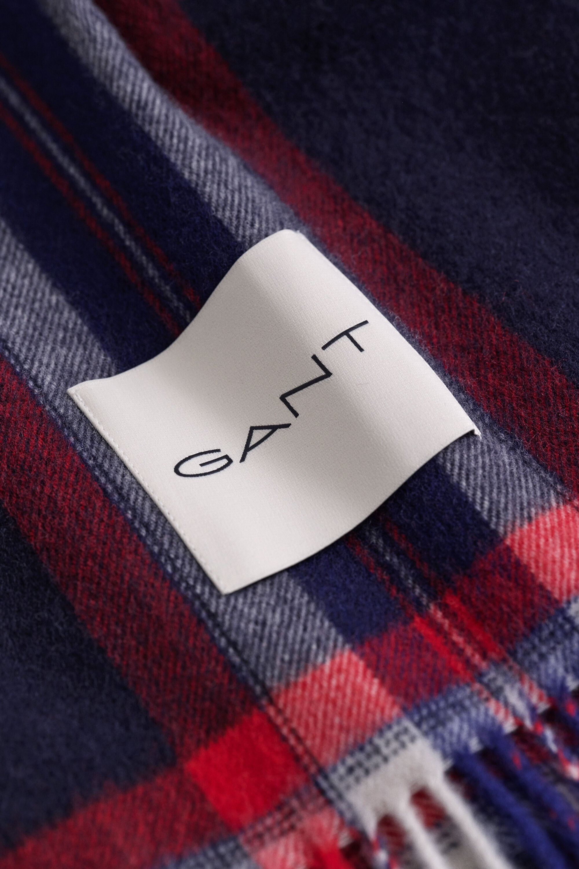 Cachecol em lã com padrão Tartan