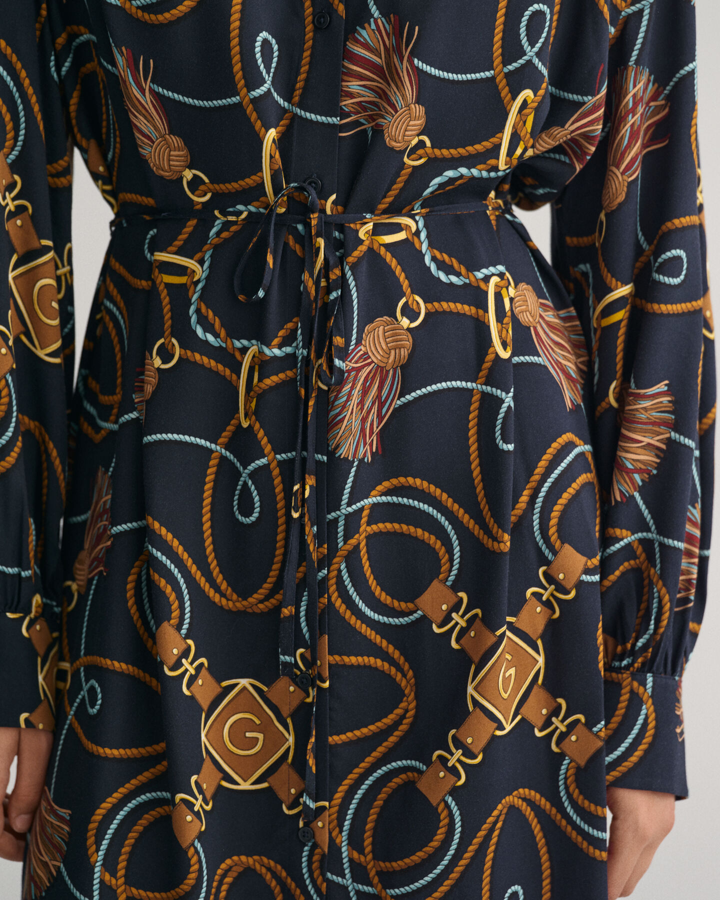 Vestido-camisa com estampado Rope