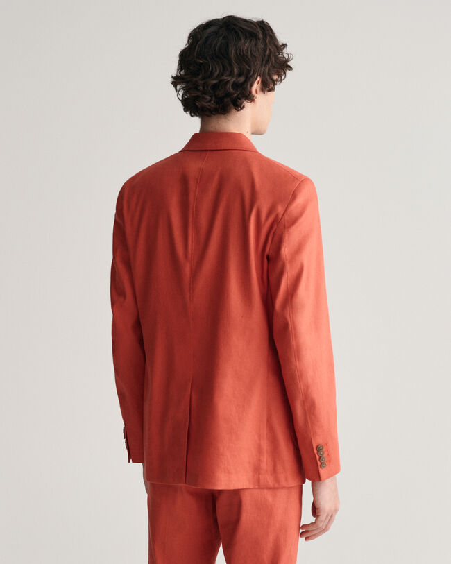 Blazer de fato em linho e algod&atilde;o