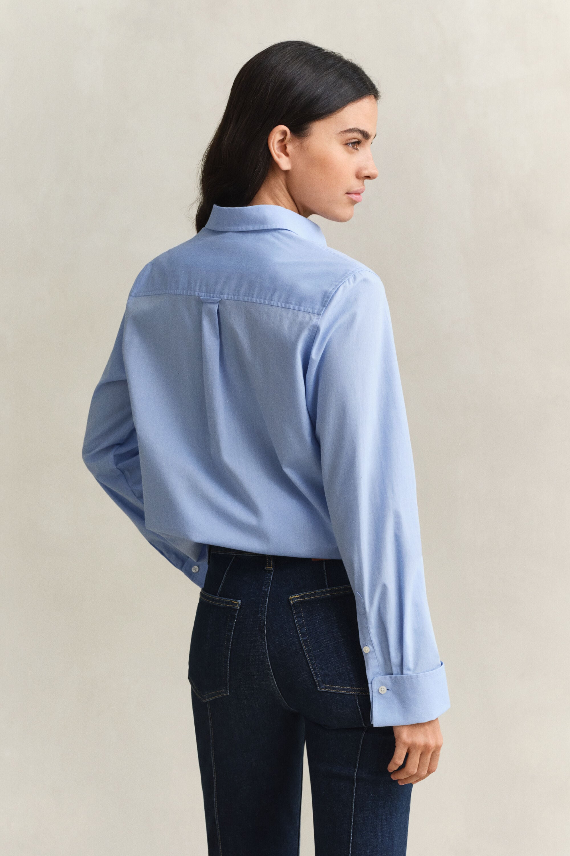 Camisa em algodão com punhos franceses