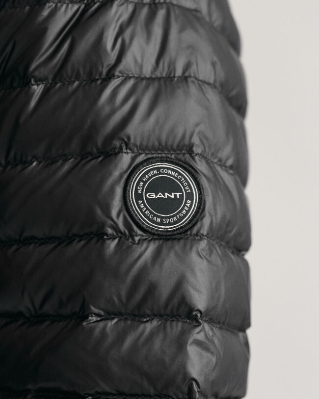 Blus&atilde;o de penas acolchoado leve e brilhante Teens