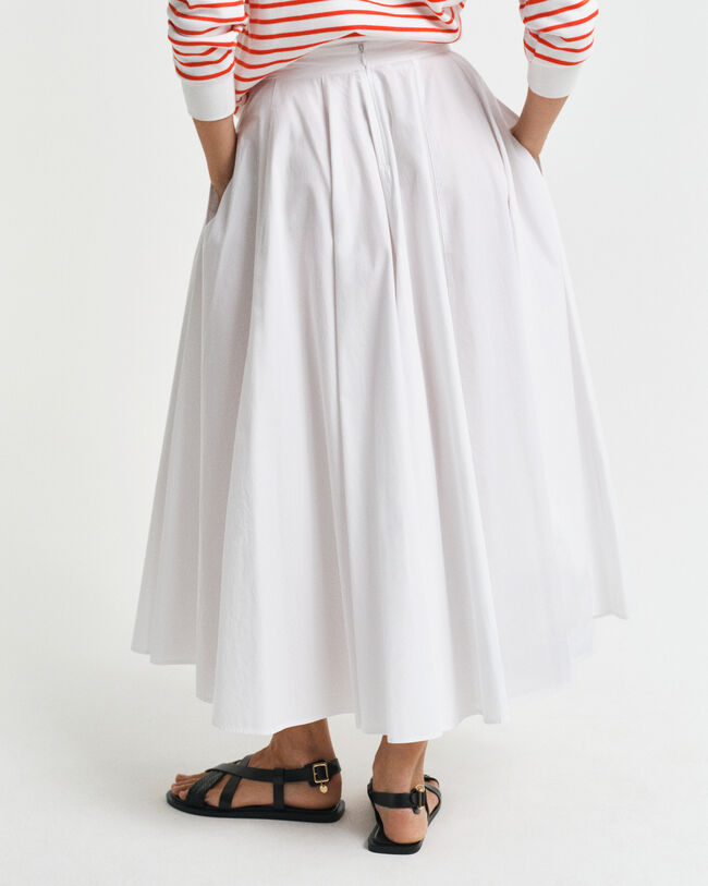 Saia de comprimento médio em algodão