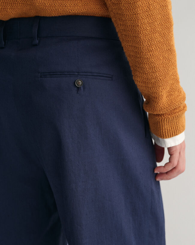 Calções de fato em linho e algodão