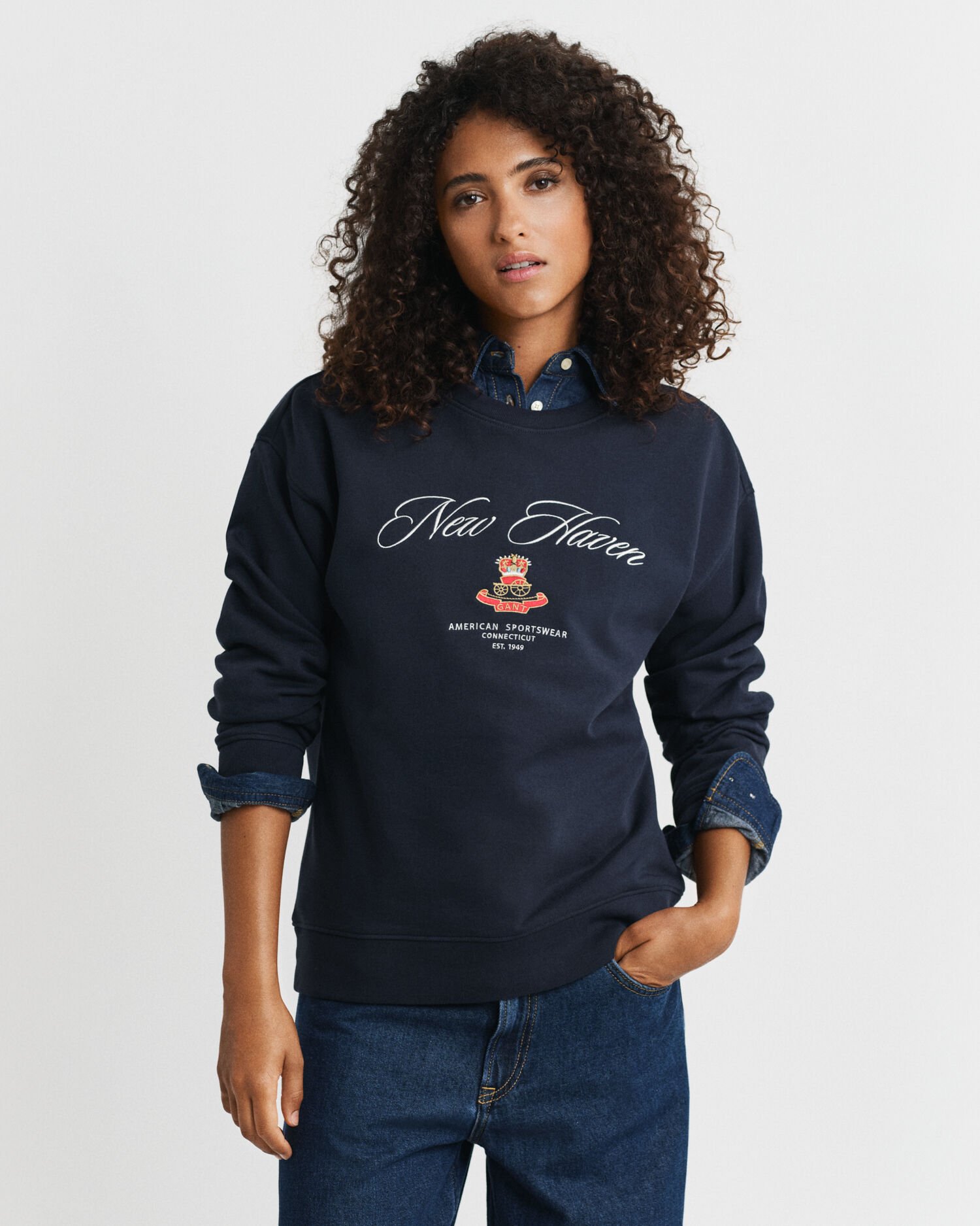 Sweatshirt com decote redondo Crest Graphic