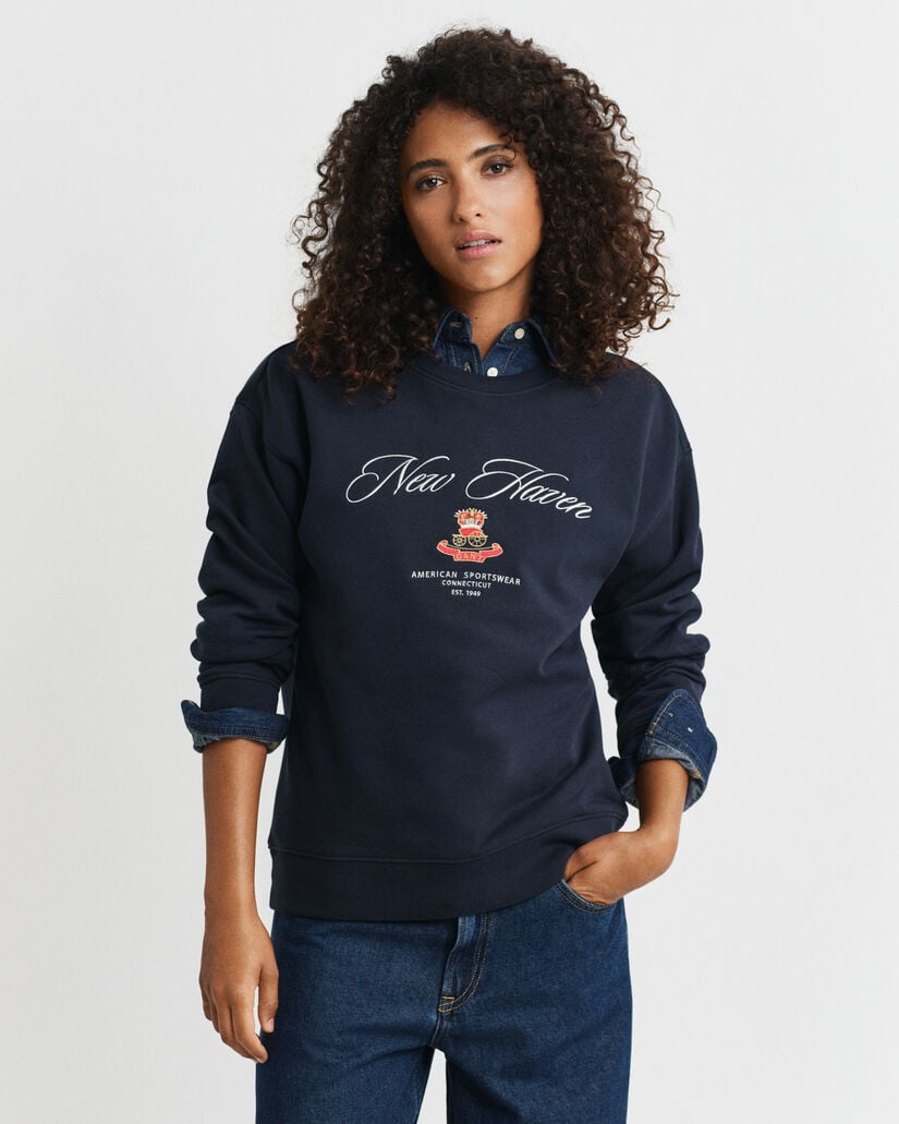 Sweatshirt com decote redondo Crest Graphic