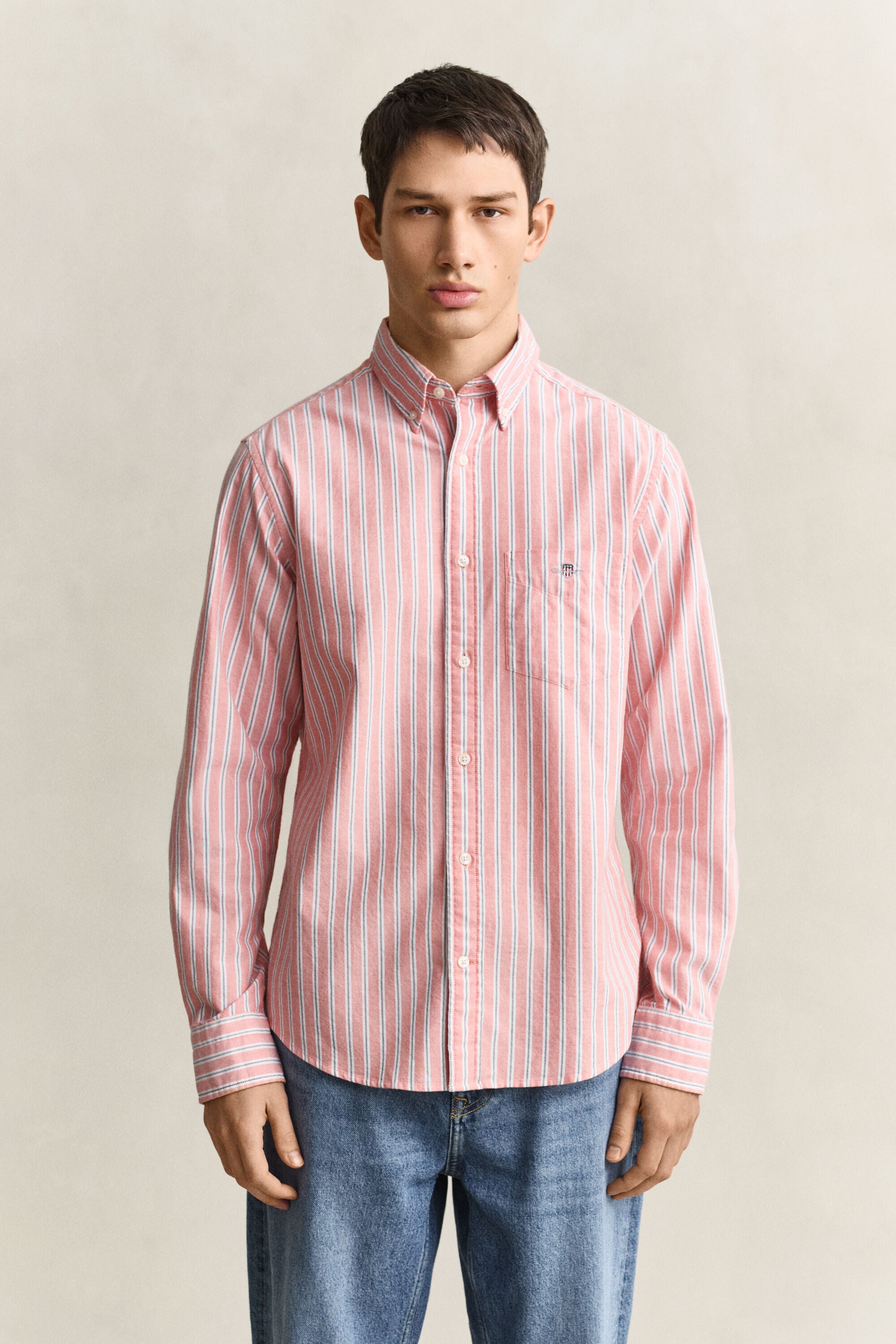 Camisa Oxford às riscas Classic