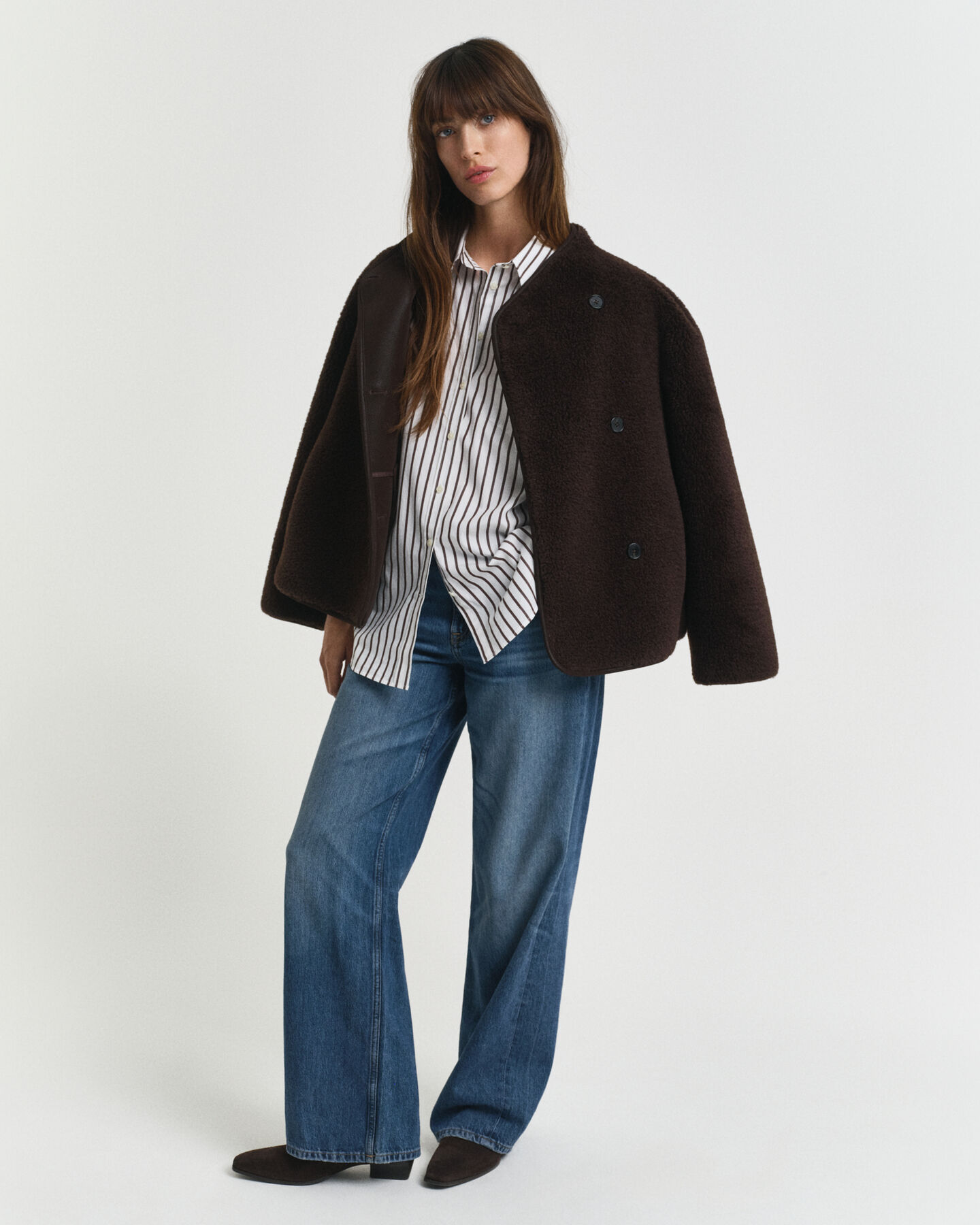 Camisa em popelina às riscas Classic relaxed fit