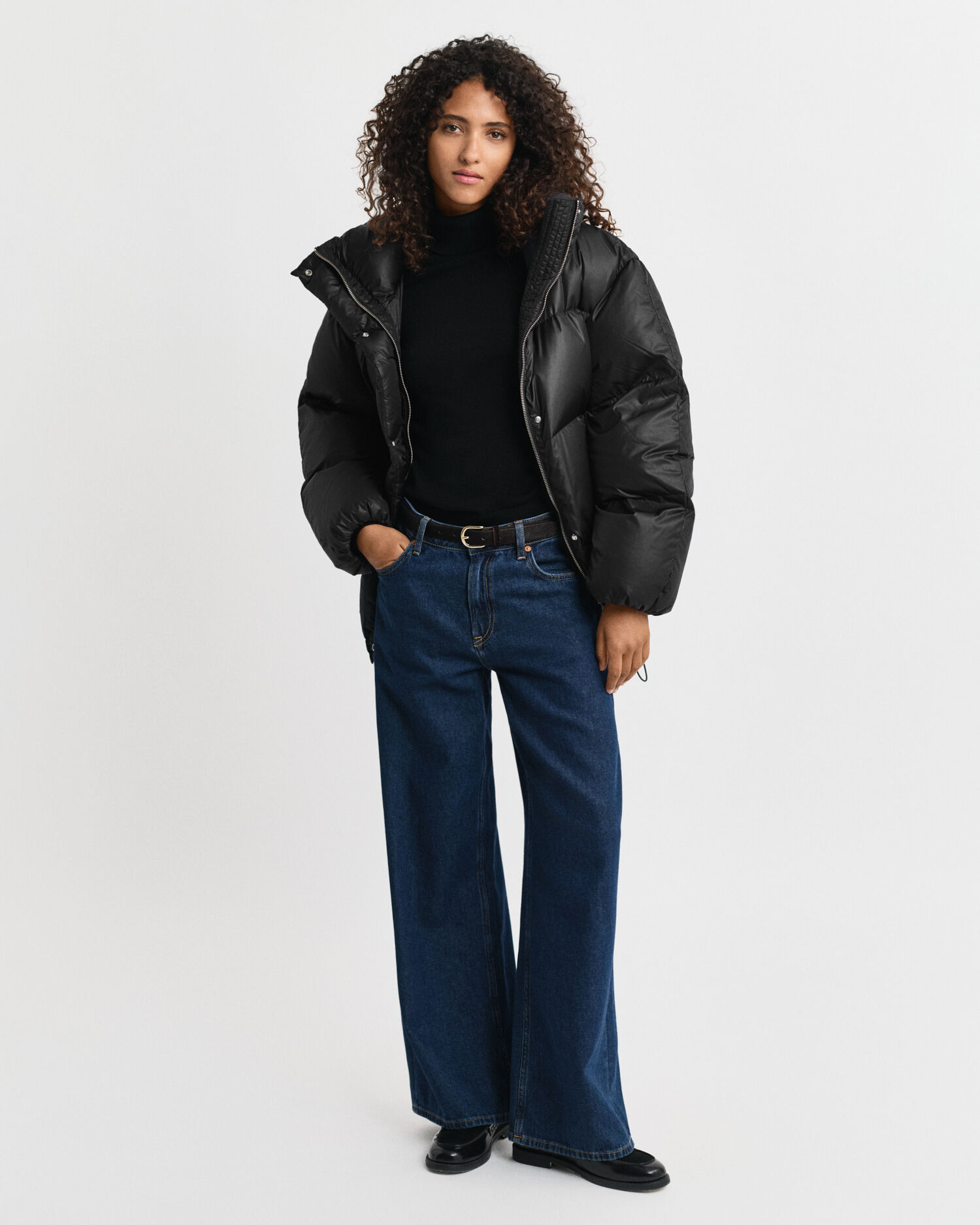 Blusão de penas relaxed fit