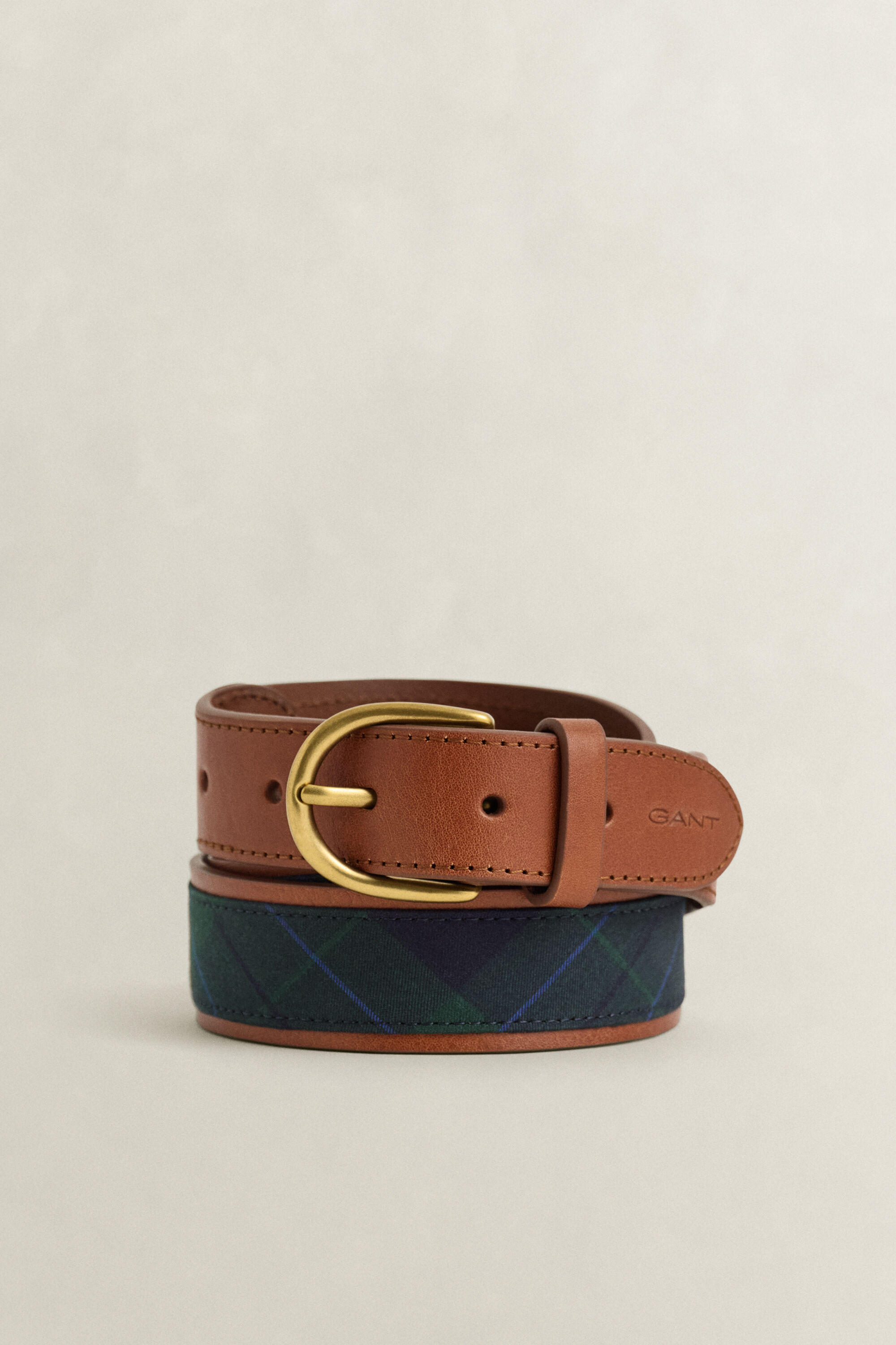 Conjunto de oferta com cinto e porta-cartões com padrão de xadrez