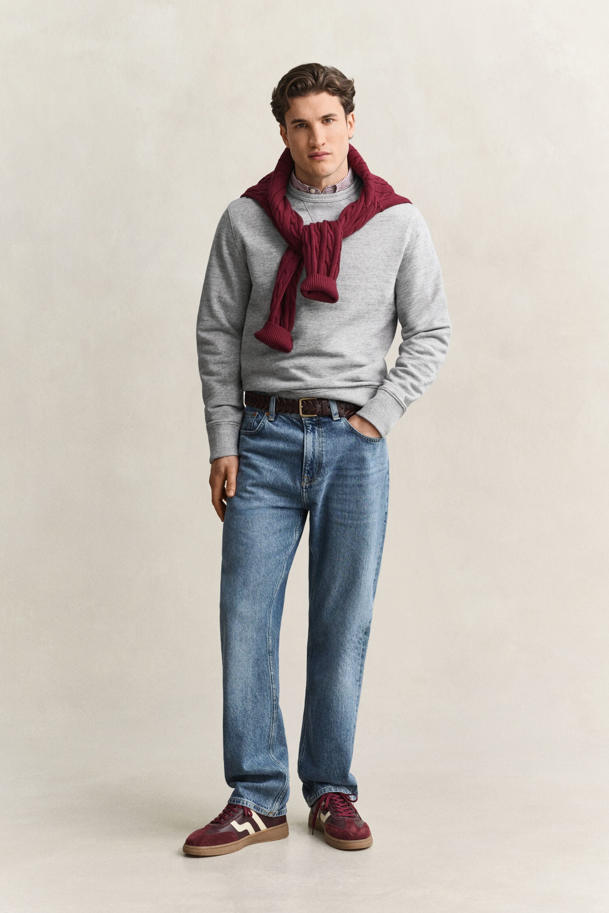 Sweatshirt com decote redondo Heather