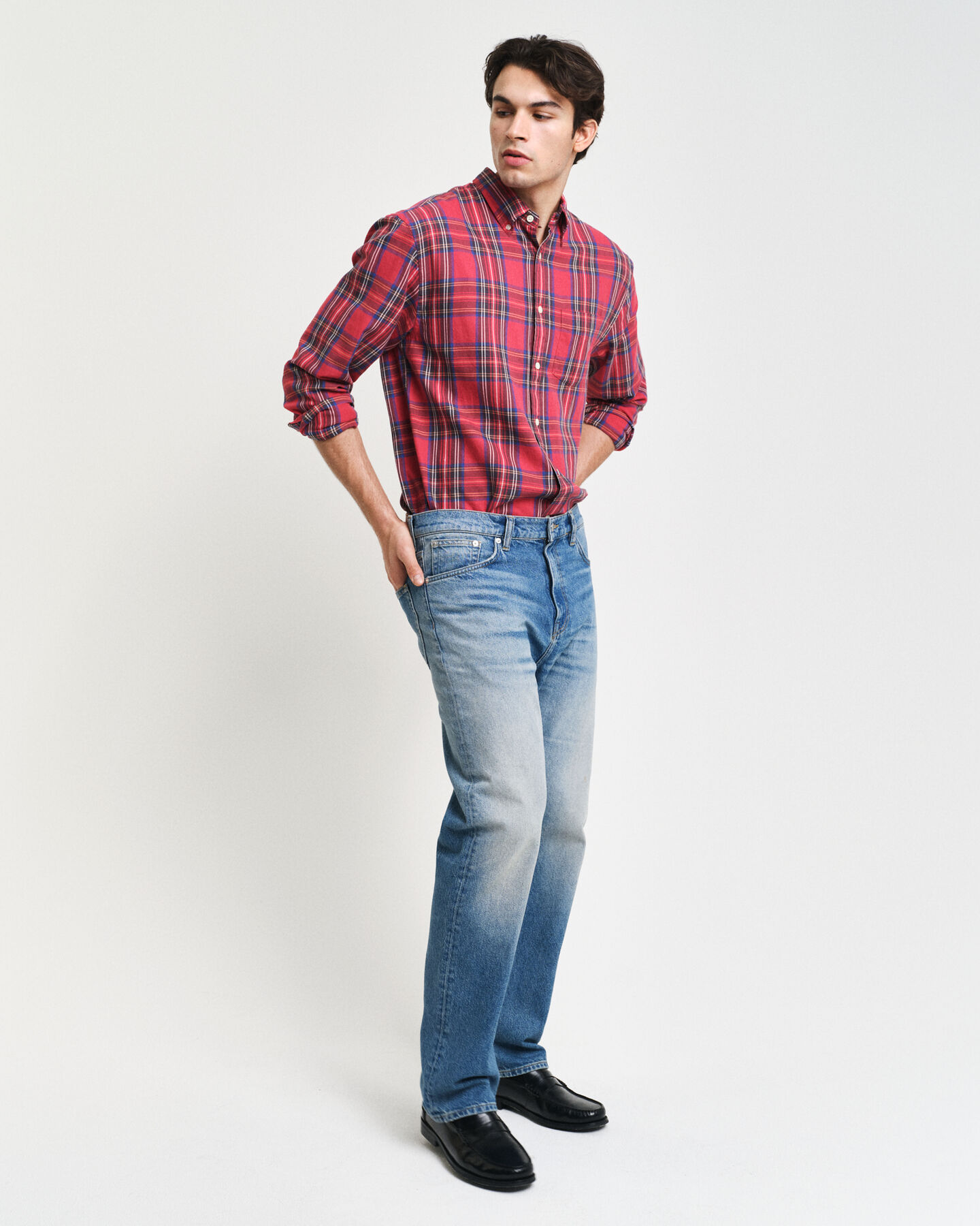 Camisa em padrão xadrez Tartan relaxed fit