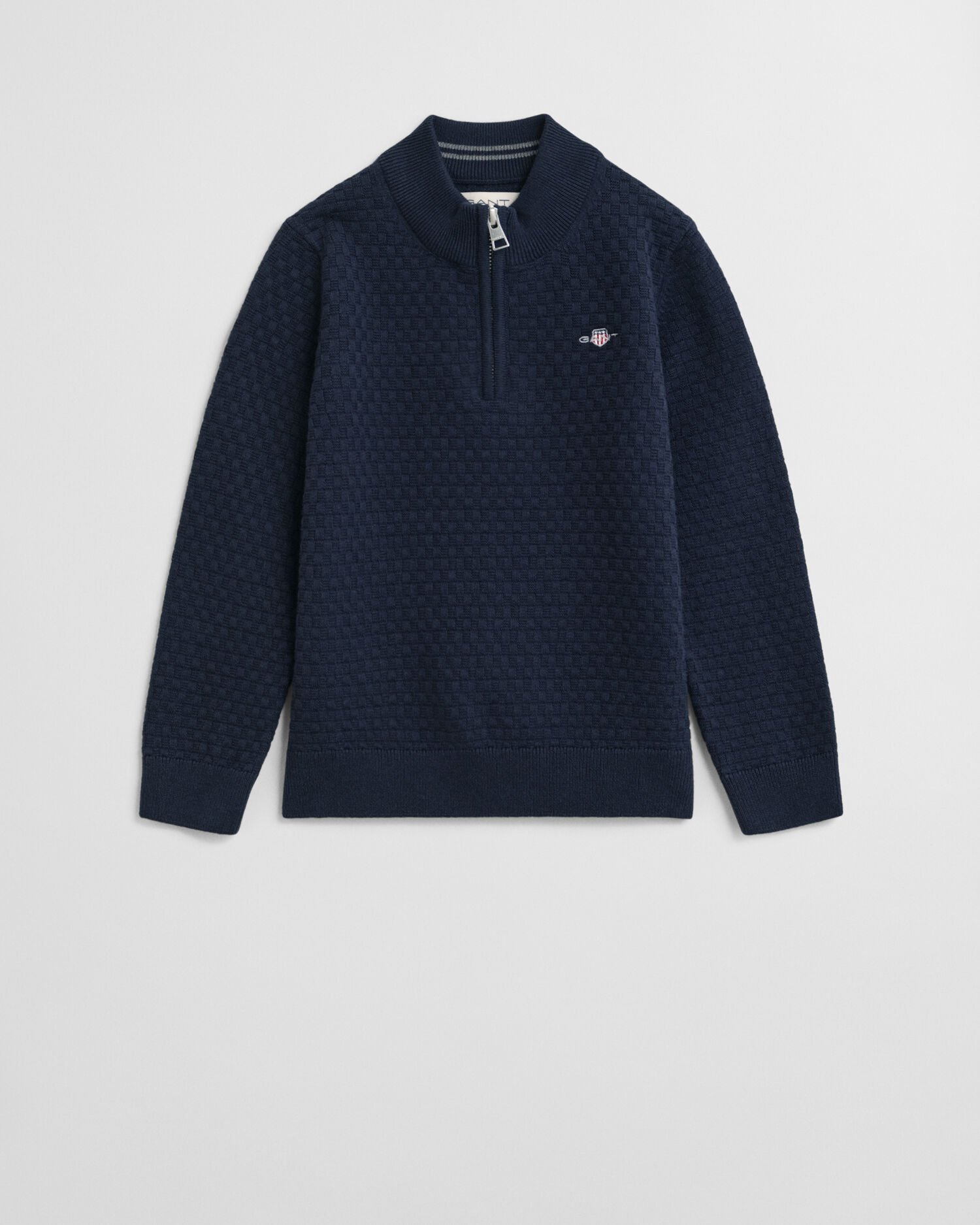 Camisola de malha com meio fecho de correr microtexturizada Kids