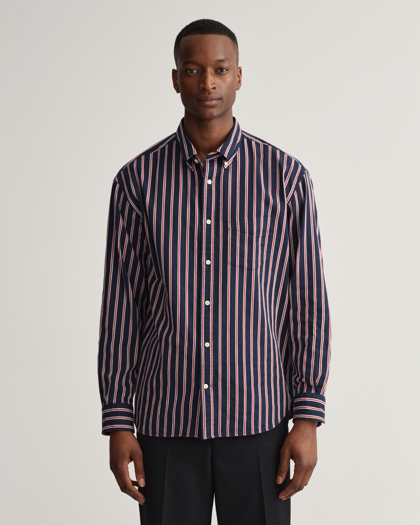Camisa às riscas Dobby relaxed fit