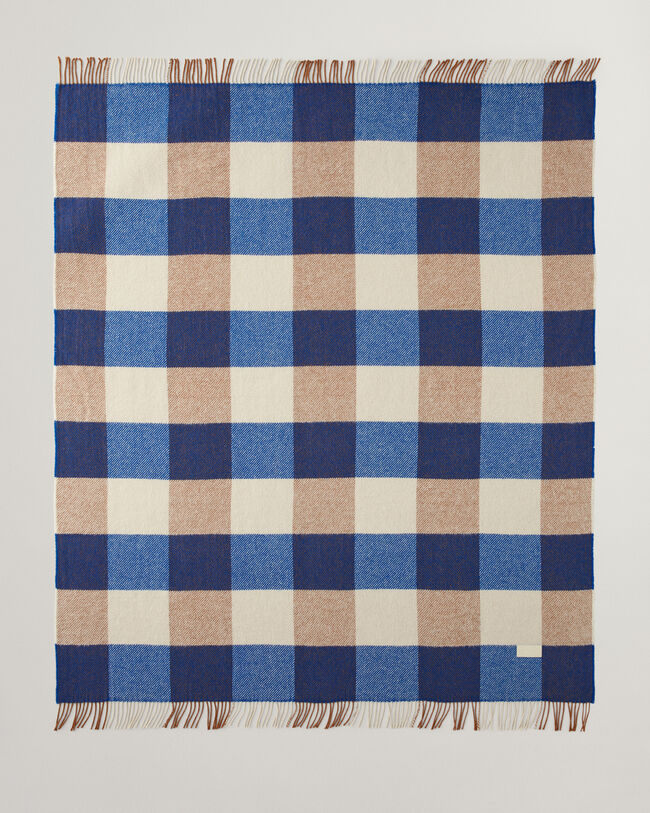 Manta decorativa com padrão de xadrez