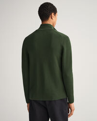 Casaco em malha canelada com fecho Texture