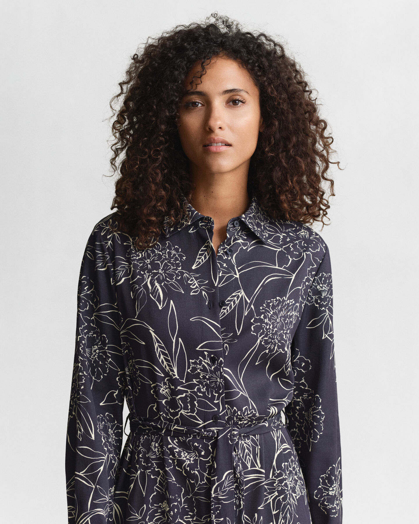 Vestido-camisa com estampado Floral