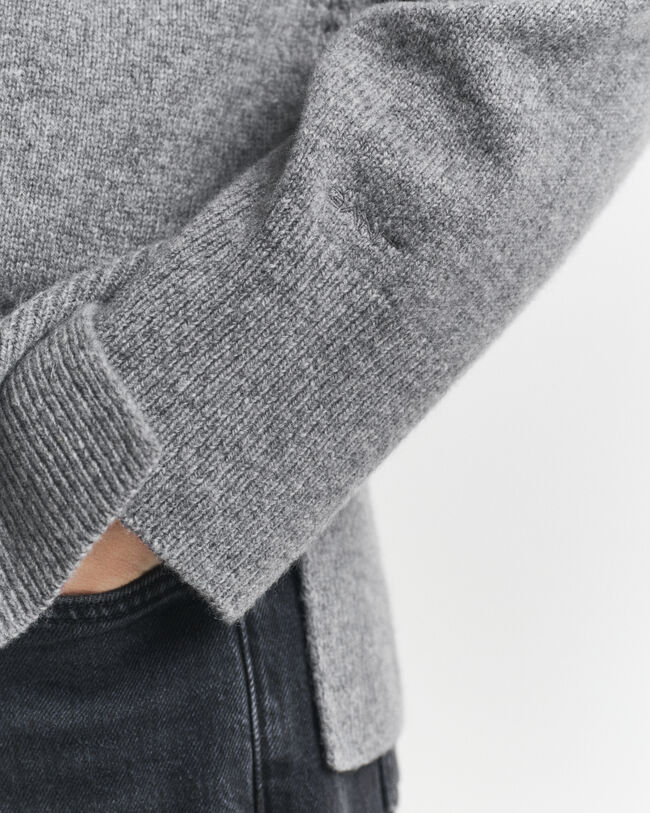 Camisola de malha em mistura de caxemira e lã suave com decote redondo