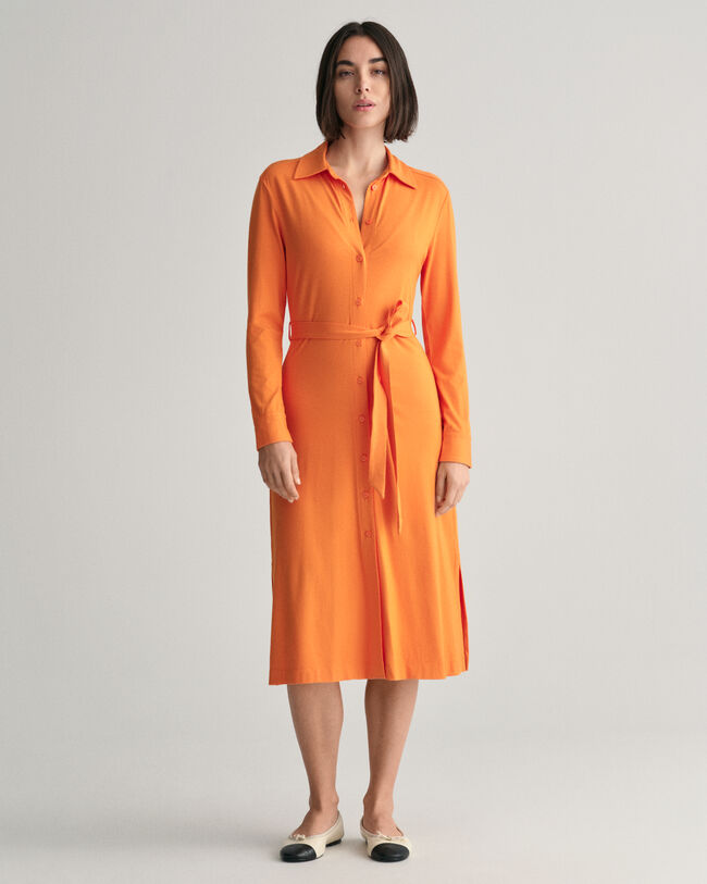 Vestido-camisa em jersey slim fit