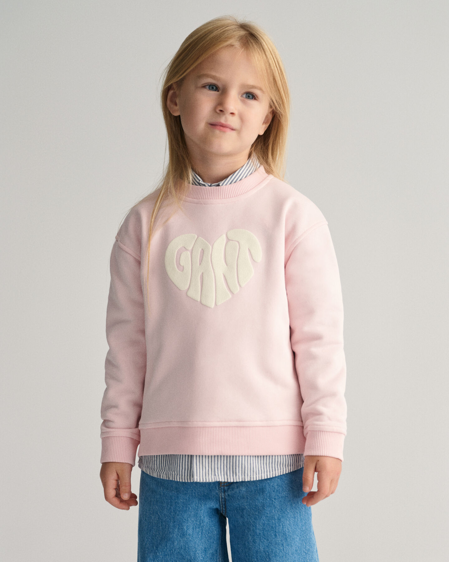 Sweatshirt com decote redondo Heart Graphic Girls