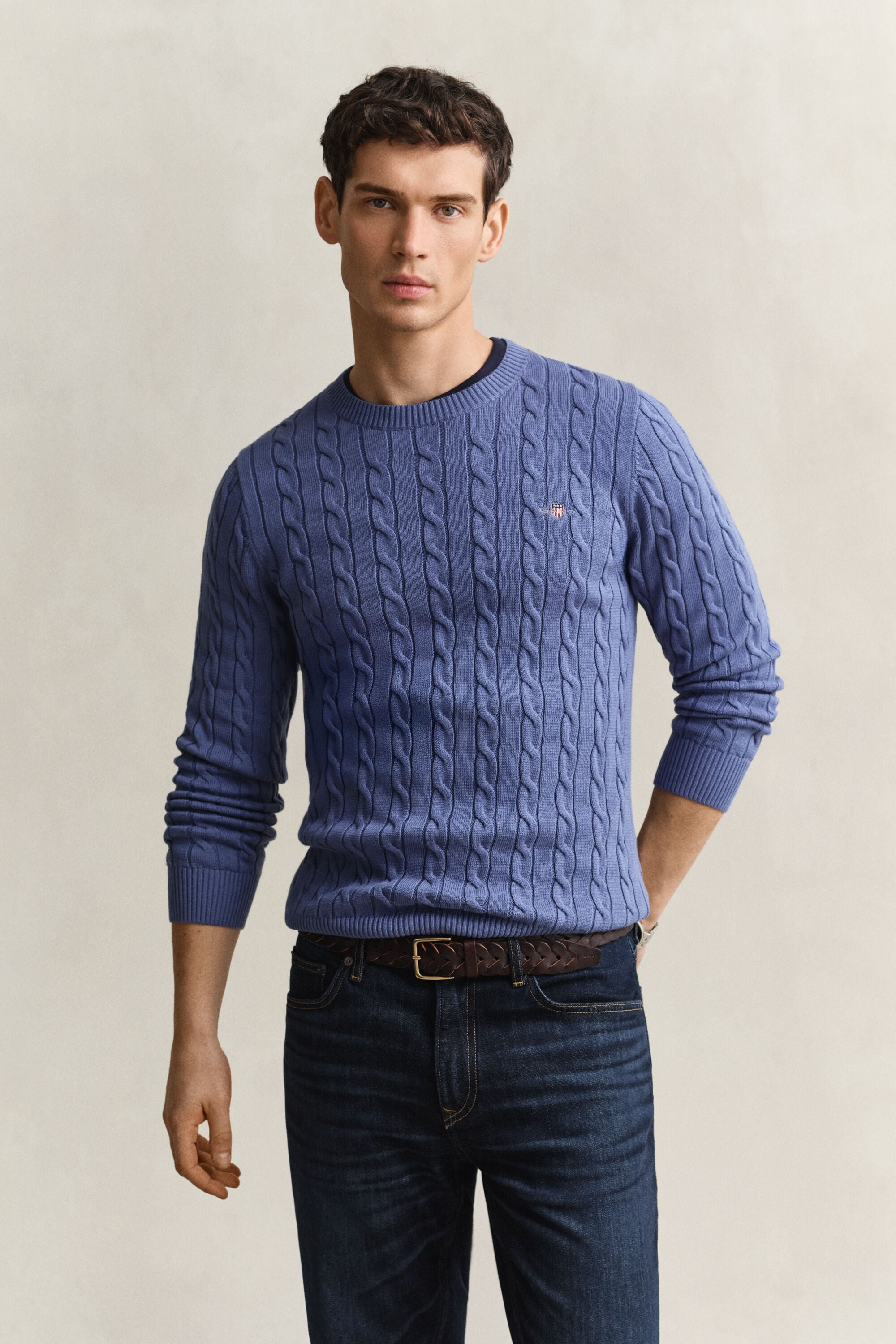 Camisola em malha entrançada Classic