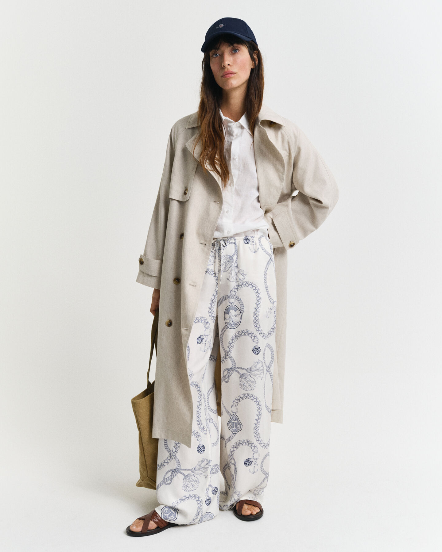 Cal&ccedil;as com cord&atilde;o Sailing Print relaxed fit