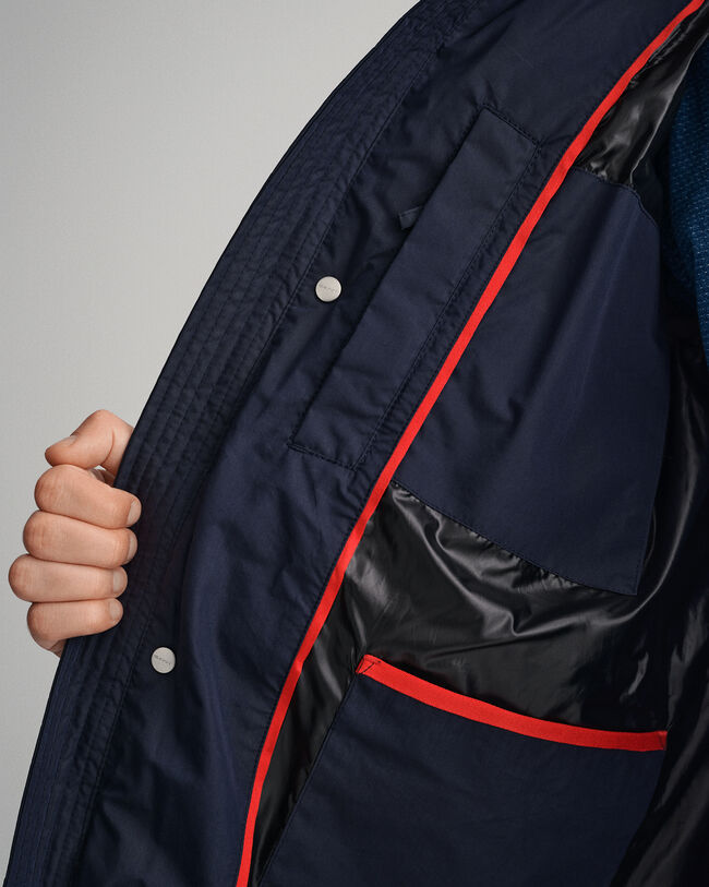 Blusão de penas comprido Alta