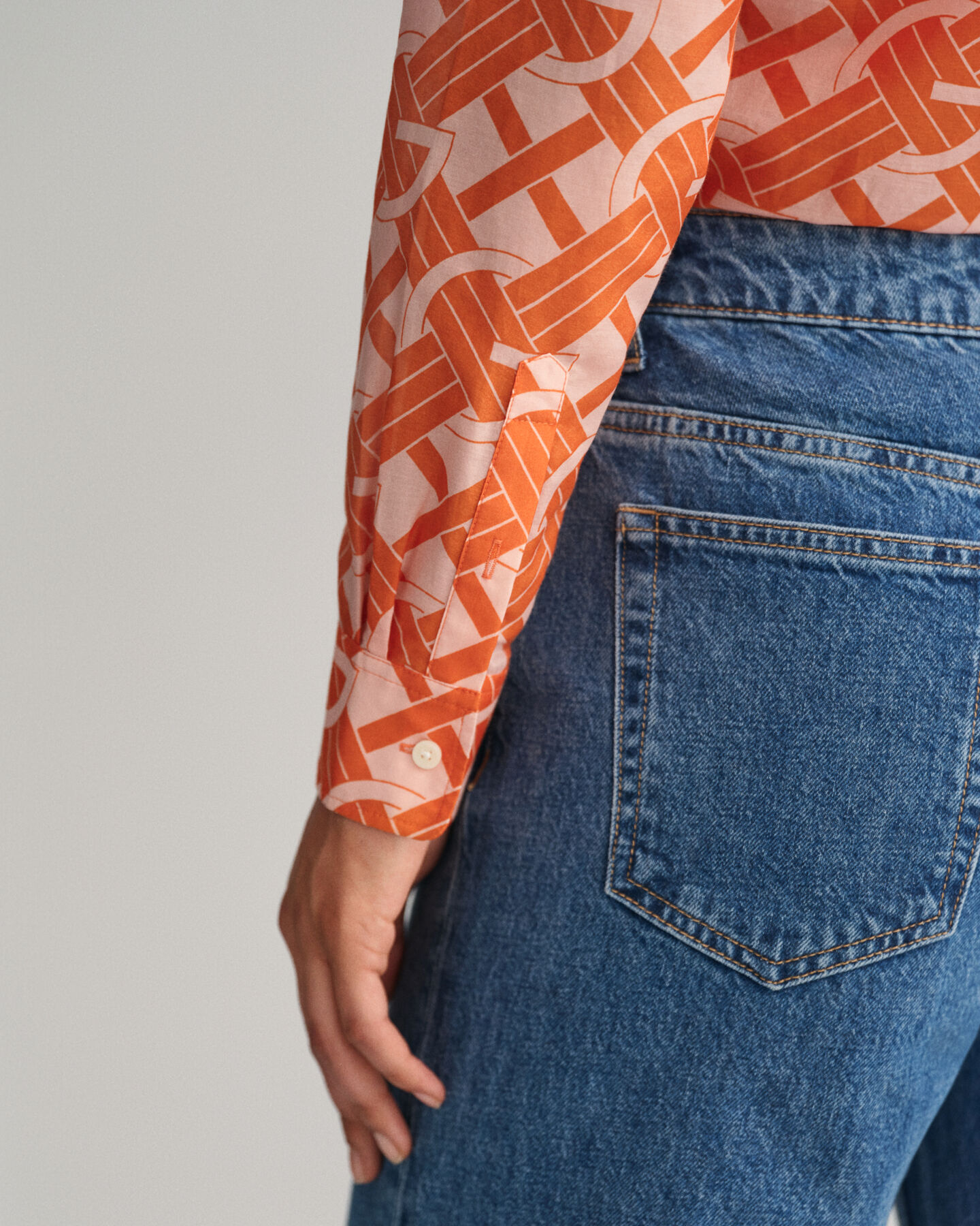 Camisa em seda de algodão G Patterned regular fit