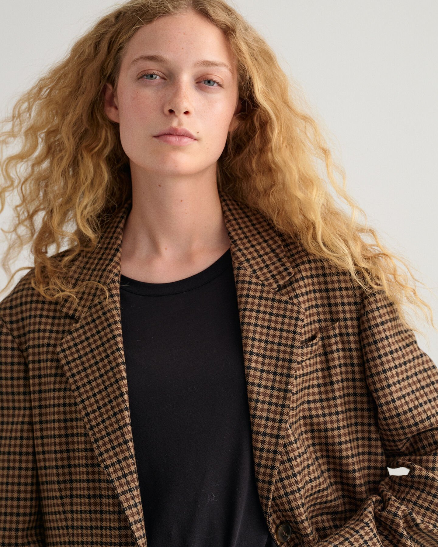 Blazer com padrão de xadrez oversized