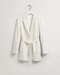 Blazer com cinto Pinstripe