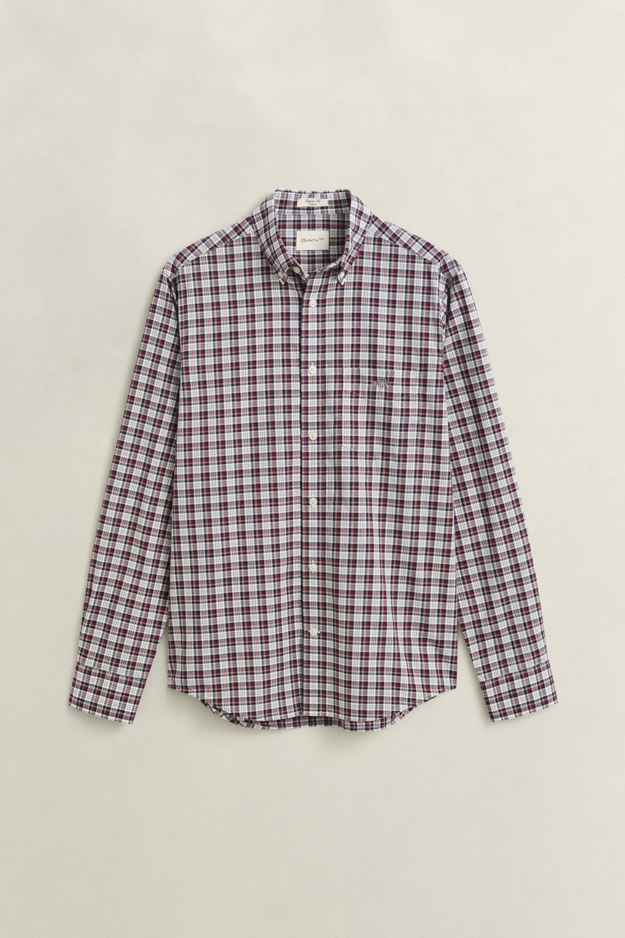 Camisa de popelina com padrão de xadrez