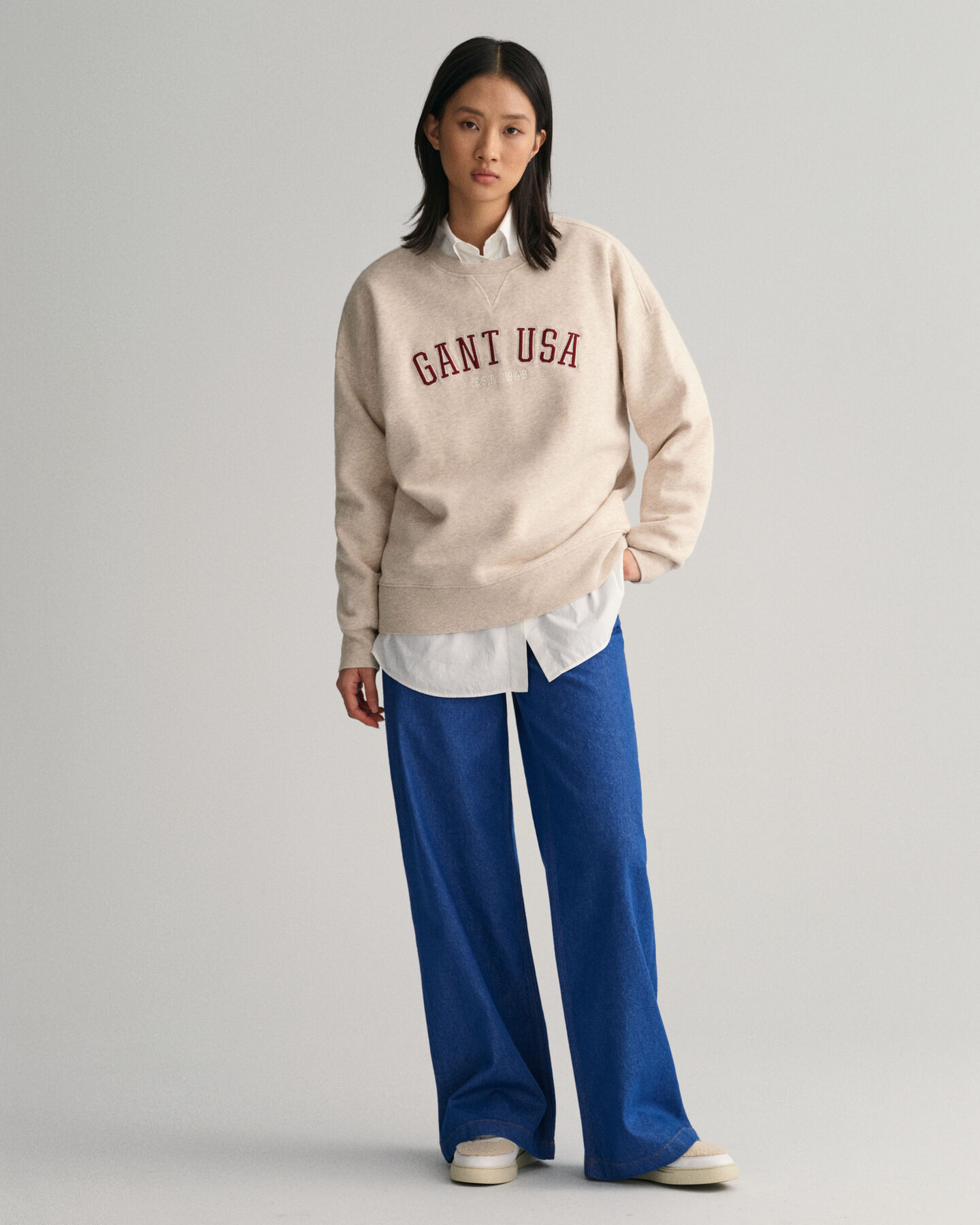 Sweatshirt com decote redondo GANT USA oversized