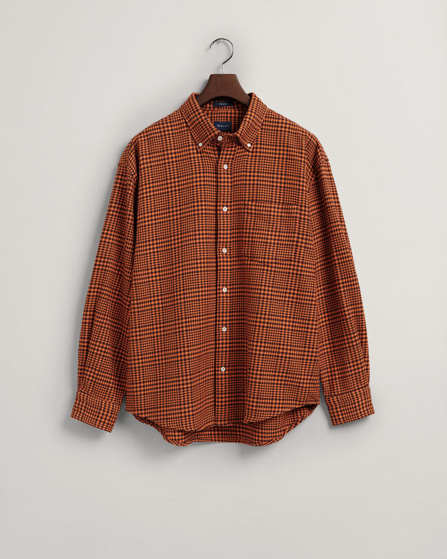 Camisa de algodão com padrão Houndstooth oversized