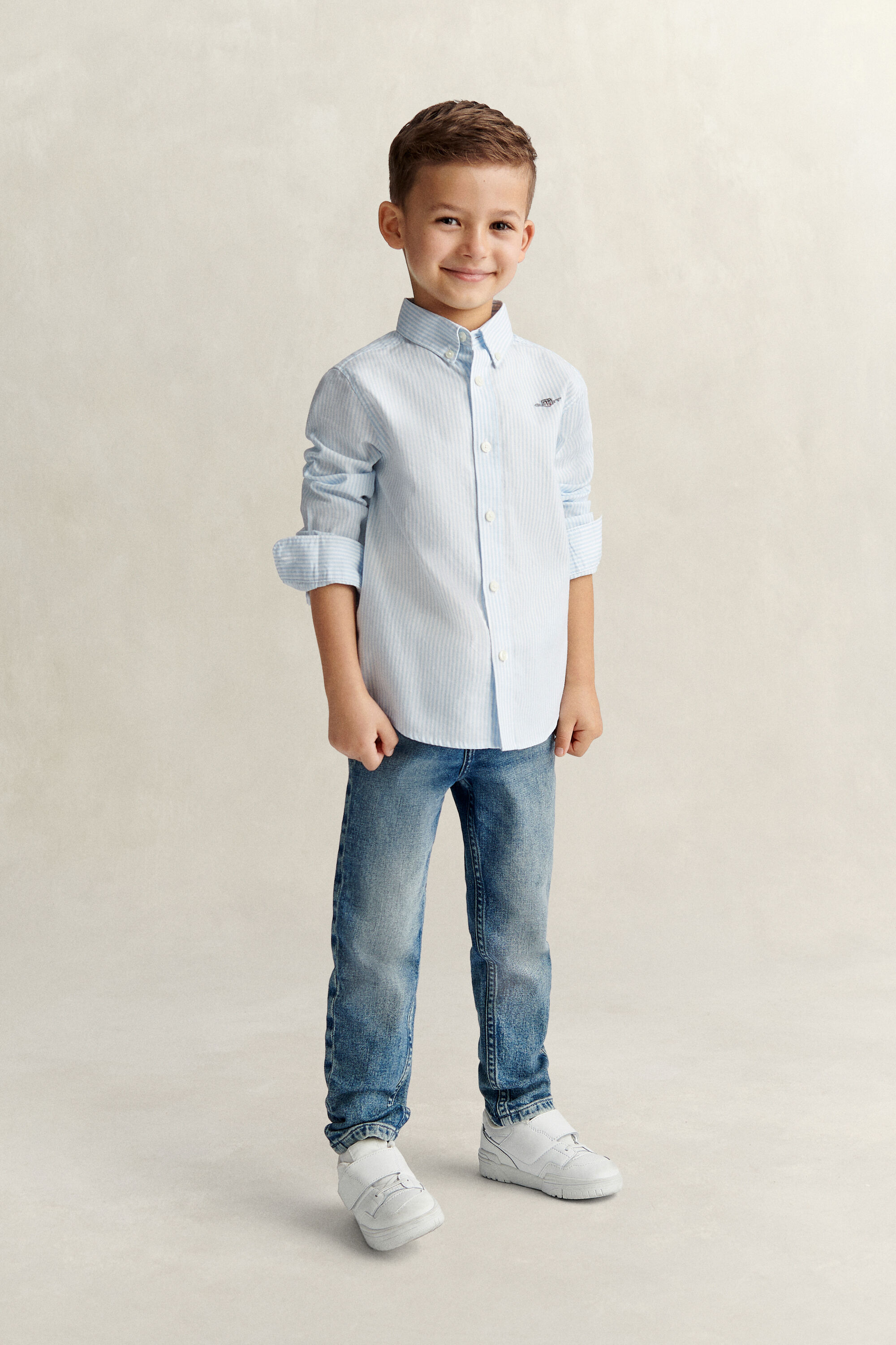 Camisa Oxford às riscas Shield Boys