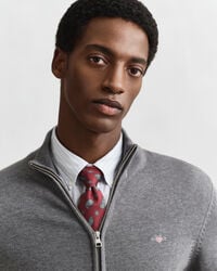 Casaco de malha com fecho de correr Casual Cotton