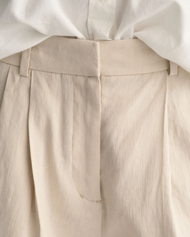 Calções sob medida em linho com elastano