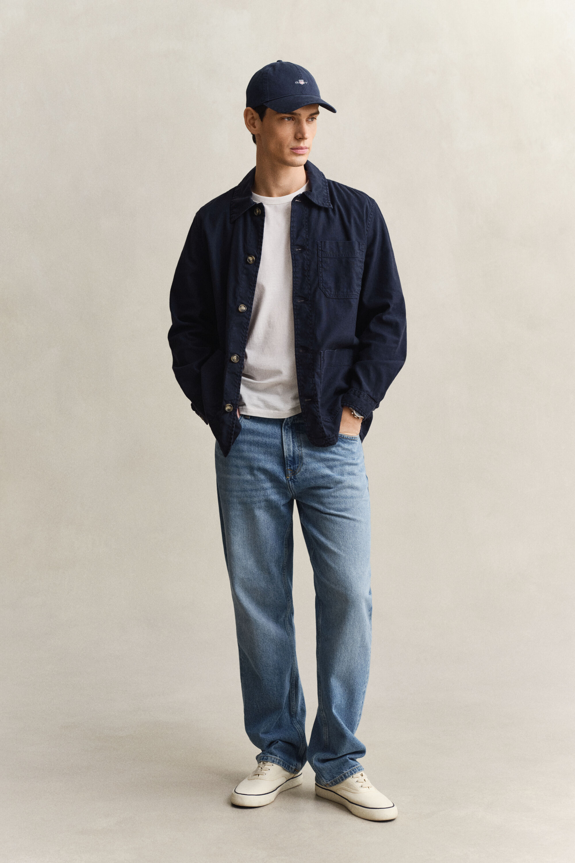 Sobrecamisa em mistura de linho