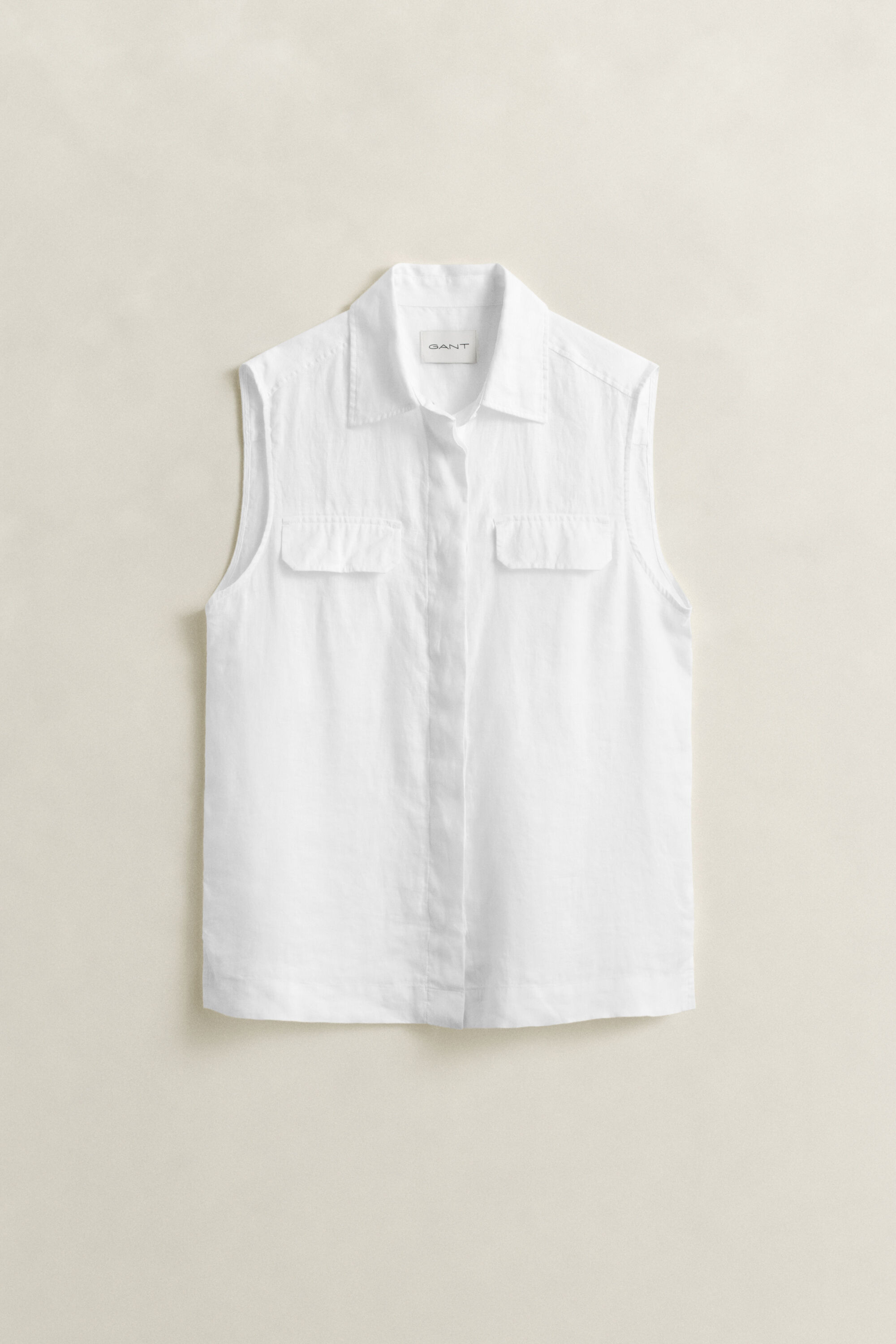 Camisa de linho sem mangas