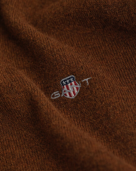 Pullover com decote em V em lã extrafina