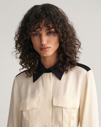 Vestido-camisa com bloco de cor