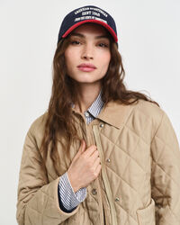 Blusão acolchoado com detalhes em bombazina