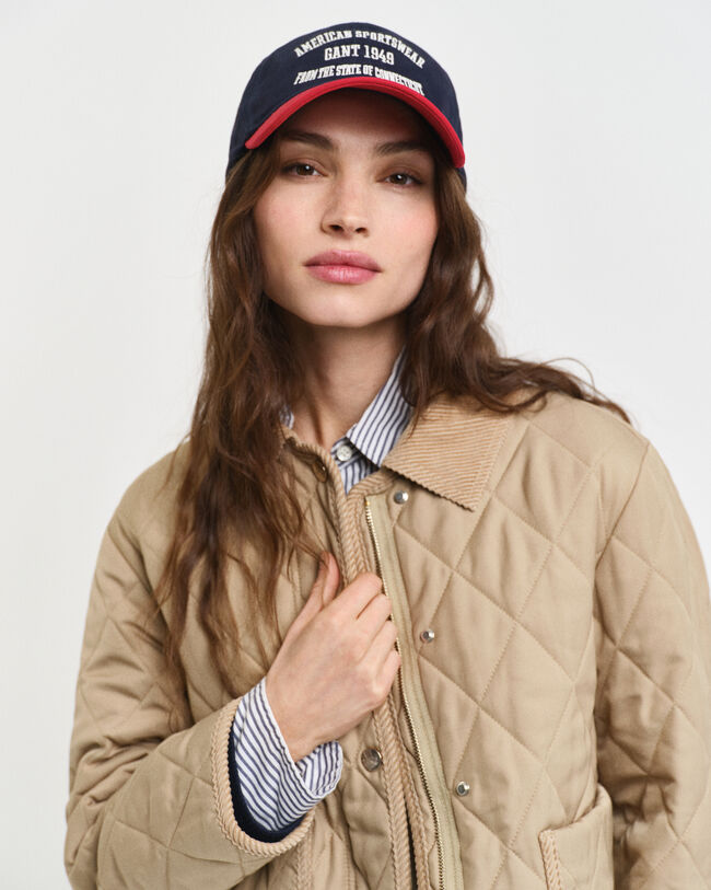 Blusão acolchoado com detalhes em bombazina