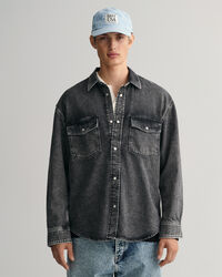 Camisa de ganga Heavy Washed oversized