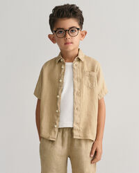 Camisa de linho com manga curta Kids