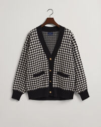 Casaco de malha oversized com padrão Houndstooth